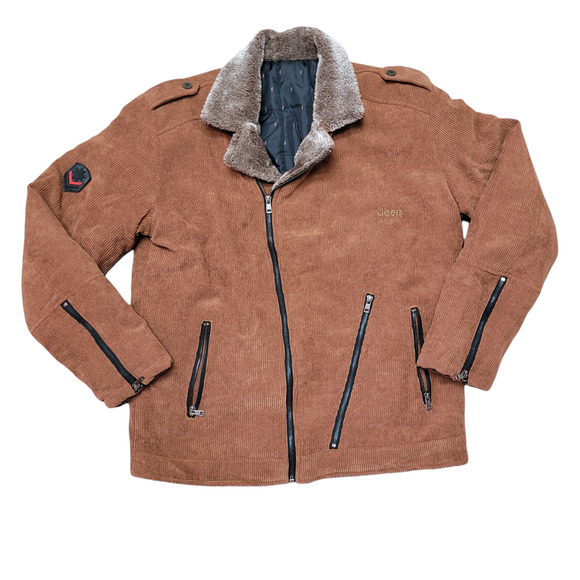 Jeep Jackets & Coats Rare Jeep Mens 3x Brown Corduroy Warm Jacket